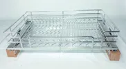 Pull Out Drawers for Kitchen Cabinets /   2 layers Four Sides Basket - Oval Wire